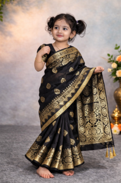 বেবি রেডি জাপানি সিল্ক প্রিন্ট শাড়ি ( code 63)