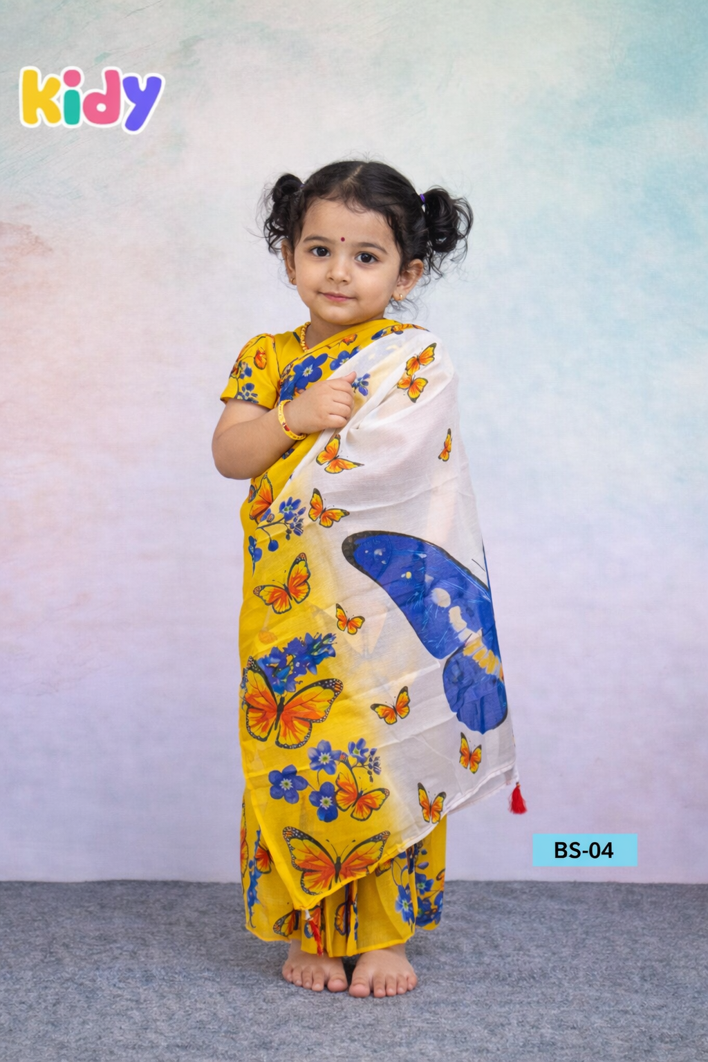বেবি রেডি হাফ সিল্ক প্রিন্ট শাড়ি ( code 4)