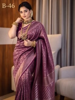 Code-B46 কাঞ্জিভরম কাতান শাড়ি ব্লাউজ পিসসহ